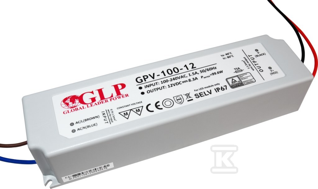 GLP LED power supply 12V 8A 100W - GPV-100-12