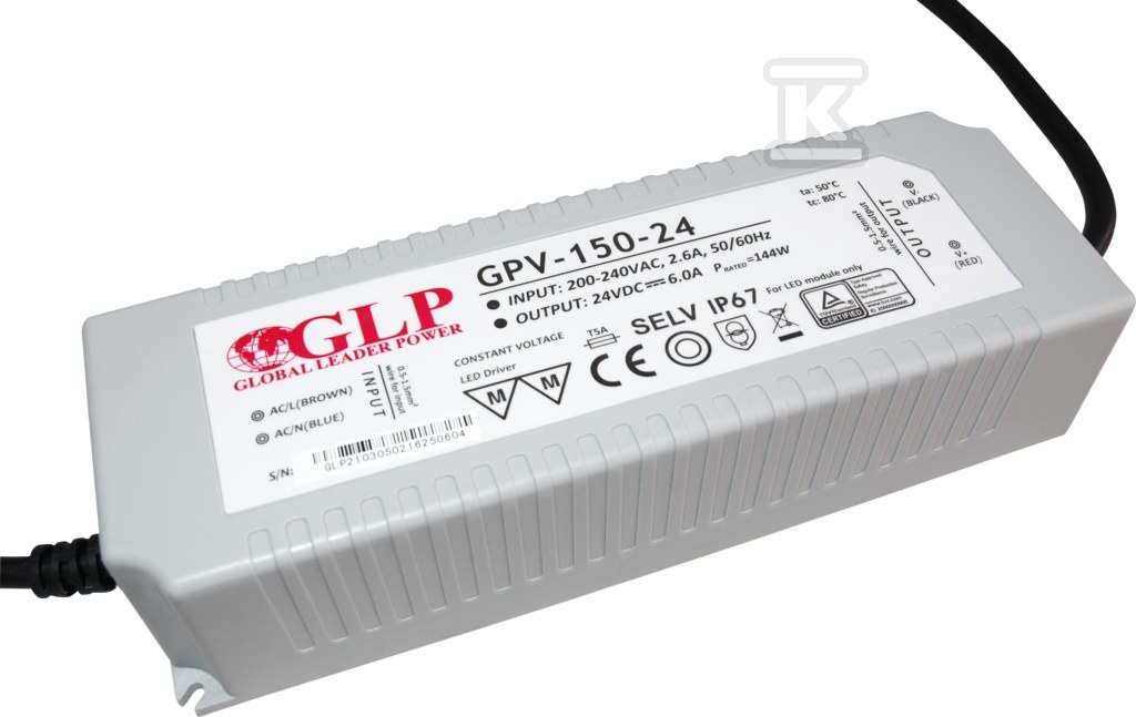 GLP LED power supply 24V 6.2A 150W - GPV-150-24