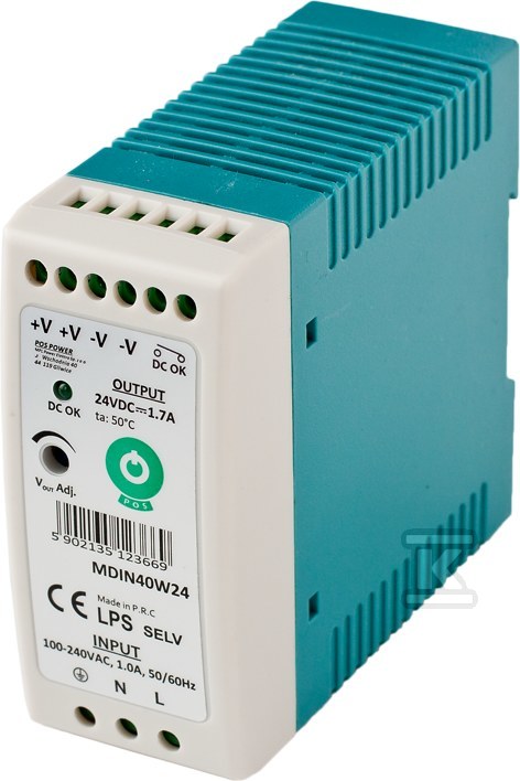 POS power supply DIN 24V/1,7A, MDIN - MDIN40W24