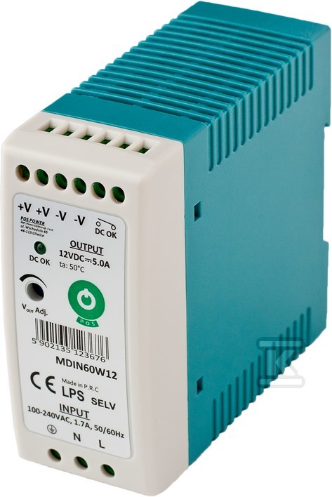 POS power supply DIN 12V/5A, MDIN - MDIN60W12