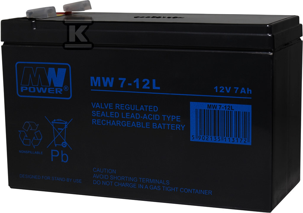 MW Power AGM AGM 12V/7Ah battery 6-9 - MW 7-12L