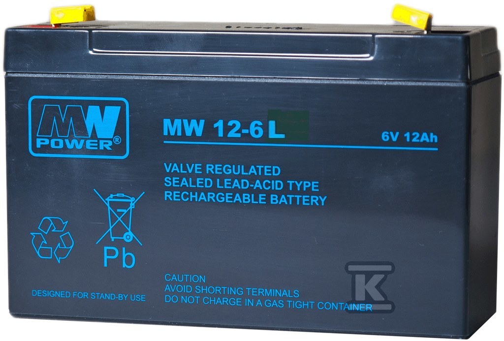 MW Power AGM AGM battery 6V/12Ah 6-9 - MW 12-6L