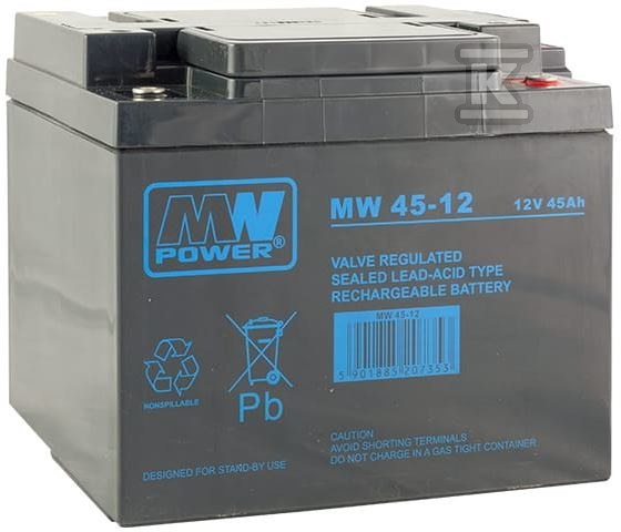 MW Power AGM AGM battery 12V/45Ah 6-9 - MW 45-12