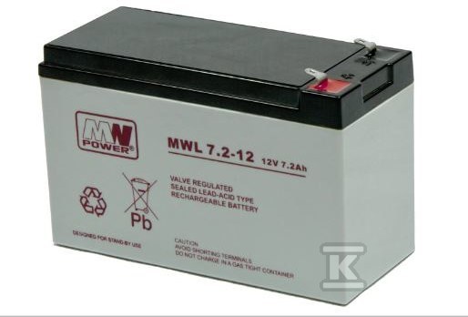 MW Power AGM battery AGM 12V/7,2Ah - MWL 7.2-12L