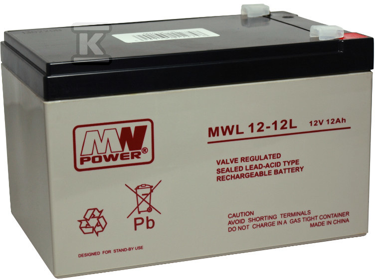 MW Power AGM AGM battery 12V/12Ah 10-12 - MWL 12-12