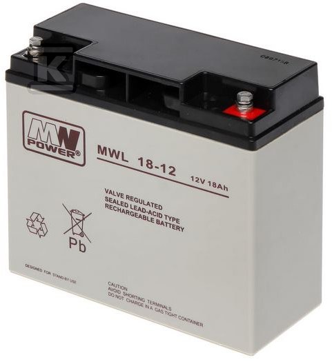 MW Power AGM Batterie AGM 12V/18Ah - MWL 18-12