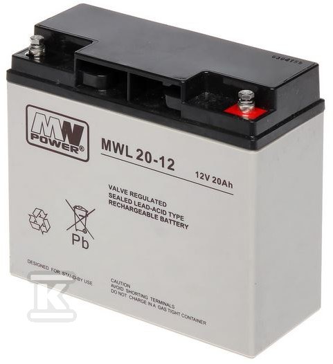 MW Power AGM AGM battery 12V/20Ah 10-12 - MWL 20-12