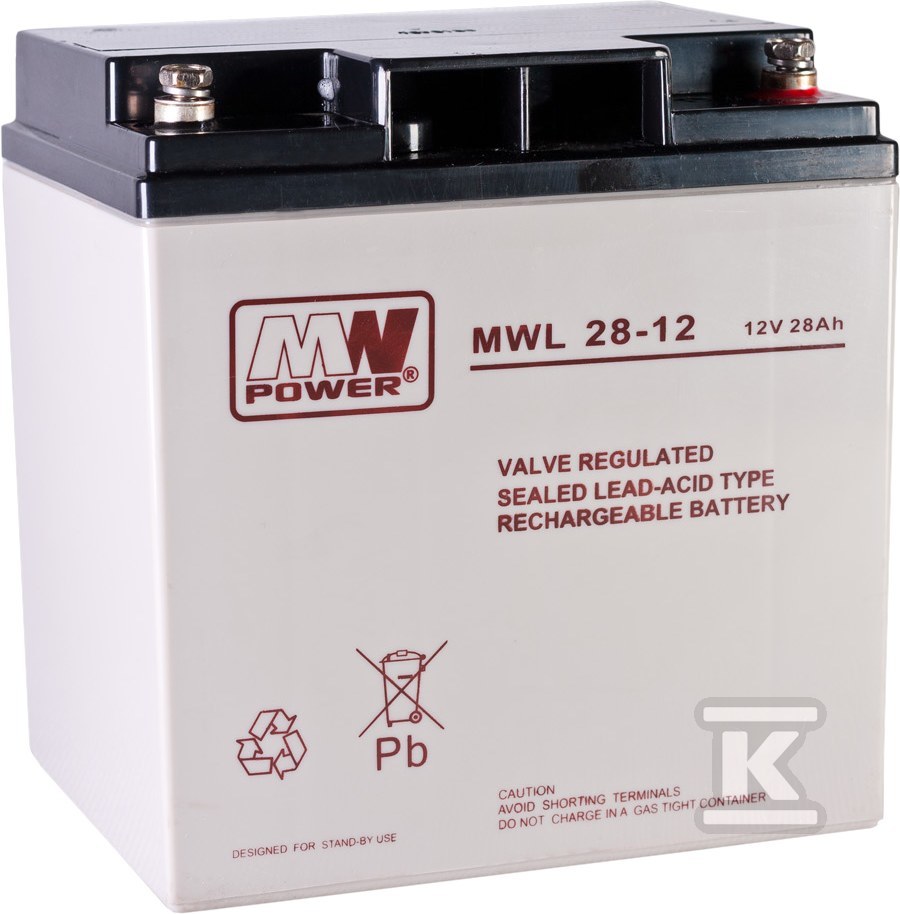 MW Power AGM AGM battery 12V/28Ah 10-12 - MWL 28-12