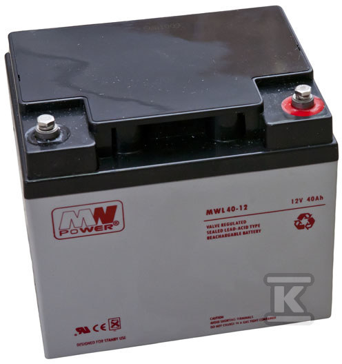 MW Power AGM AGM battery 12V/40Ah 10-12 - MWL 40-12