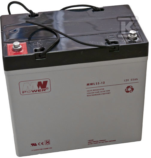 MW Power AGM battery AGM 12V/55Ah 10-12 - MWL 55-12