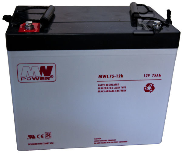 MW Power AGM AGM battery 12V/75Ah 10-12 - MWL 75-12H