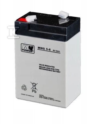 MW Power AGM Battery AGM 6V/5Ah 5 years - MWS 5-6