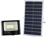 V-TAC 35W černý LED solární projektor IP65, dálkové ovládání, časovač VT-100W 4000K 2450lm