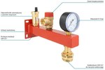 Bezpečnostná skupina BSS pre inštaláciu expanznej nádoby ústredného kúrenia s poistným ventilom 3 bar, manometer 0-4 bar, rýchlospojka.