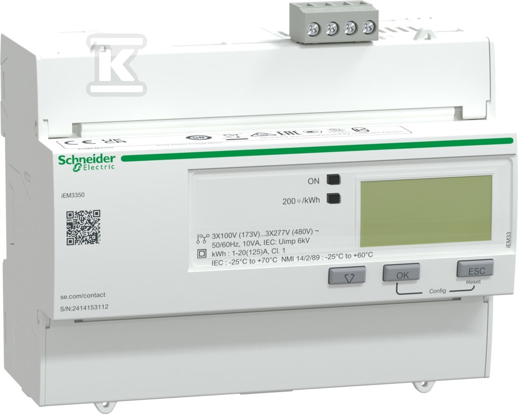 Licznik energii trójfazowy 125A kl 1 - A9MEM3350