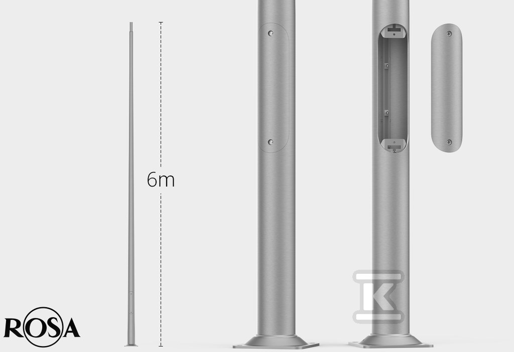 Słup aluminiowy SAL-60G anodowany inox - 42343/C45