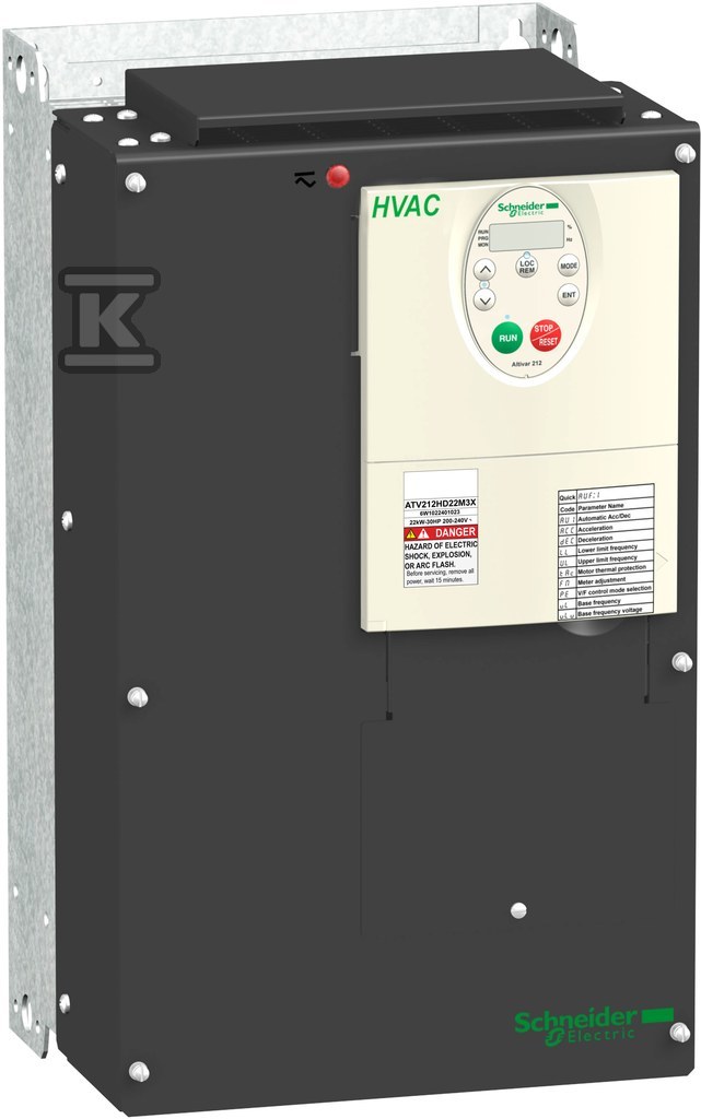 Altivar 212 HVAC 3 ~ 400VAC 22.0kW IP21 - ATV212HD22N4