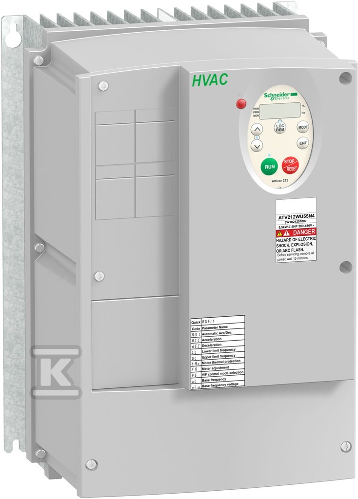 Altivar 212 HVAC 3 ~ 400VAC 7.5kW IP55 - ATV212WU75N4