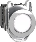 Przycisk podświetlany zlicowany metal biały O30 zintegrowana dioda LED 24 V AC/DC 1 NO + 1 NC Harmony XB4
