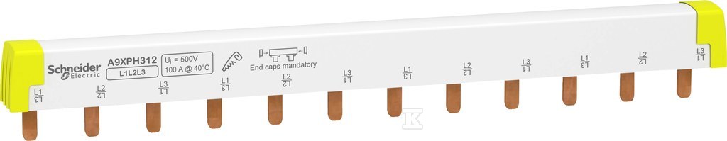 Pin rail A9XPH312 100A 3-pole 12 - A9XPH312