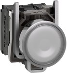 Плоска кнопка біла LED 230-240V металева