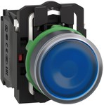 Przycisk płaski niebieski LED 110/120V AC/DC plastikowy 1NO + 1NC Harmony XB5