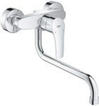 Eurosmart Single lever sink mixer, chrome, 360 ° spout swivel angle, 35 mm ceramic head, 276 mm spout