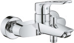 Eurosmart Single lever bath mixer, chrome, surface-mounted wall installation, 35 mm ceramic head, adjustable flow limiter, temperature limiter