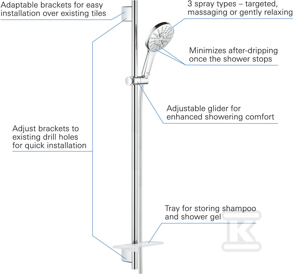 Rainshower SmartActive 130 Shower rail - 26548000