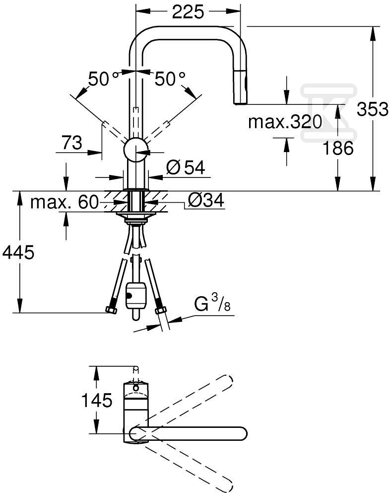 Bateria zlewozmywakowa Minta - 32322DL2