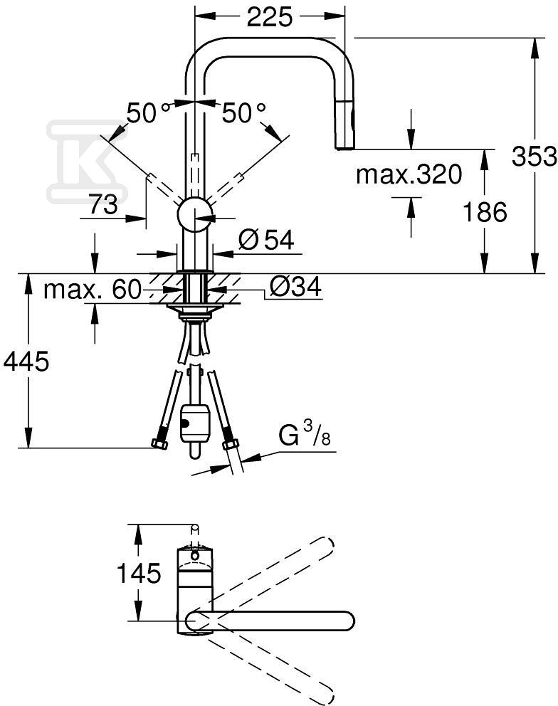 Bateria zlewozmywakowa Minta - 32322AL2