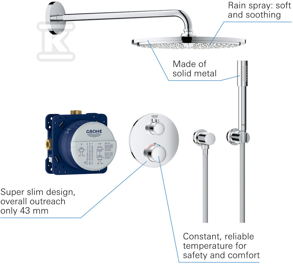 Grohtherm Concealed Shower system with - 34731000