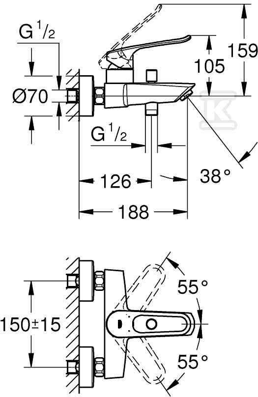 Eurosmart Jednouchwytowa bateria - 25241003