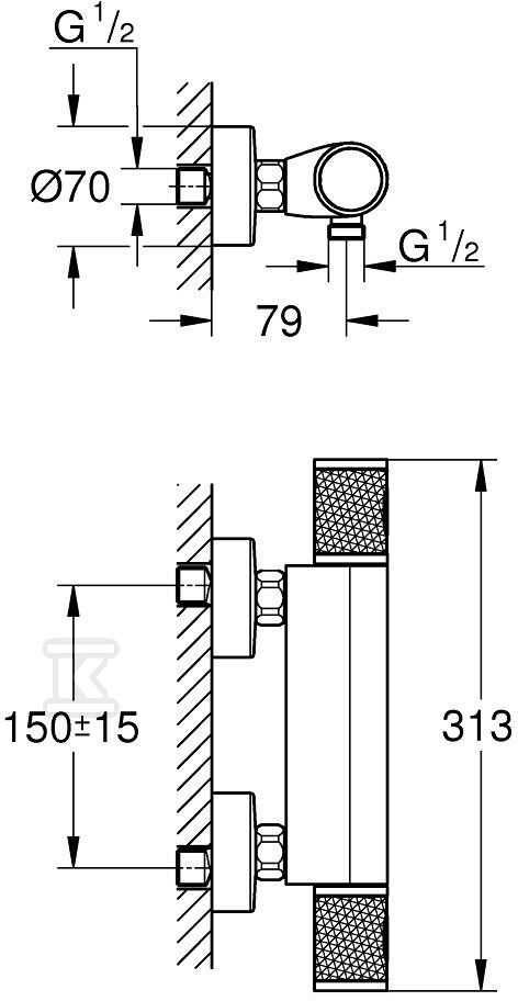 Grohtherm 1000 Performance Bateria - 34827000