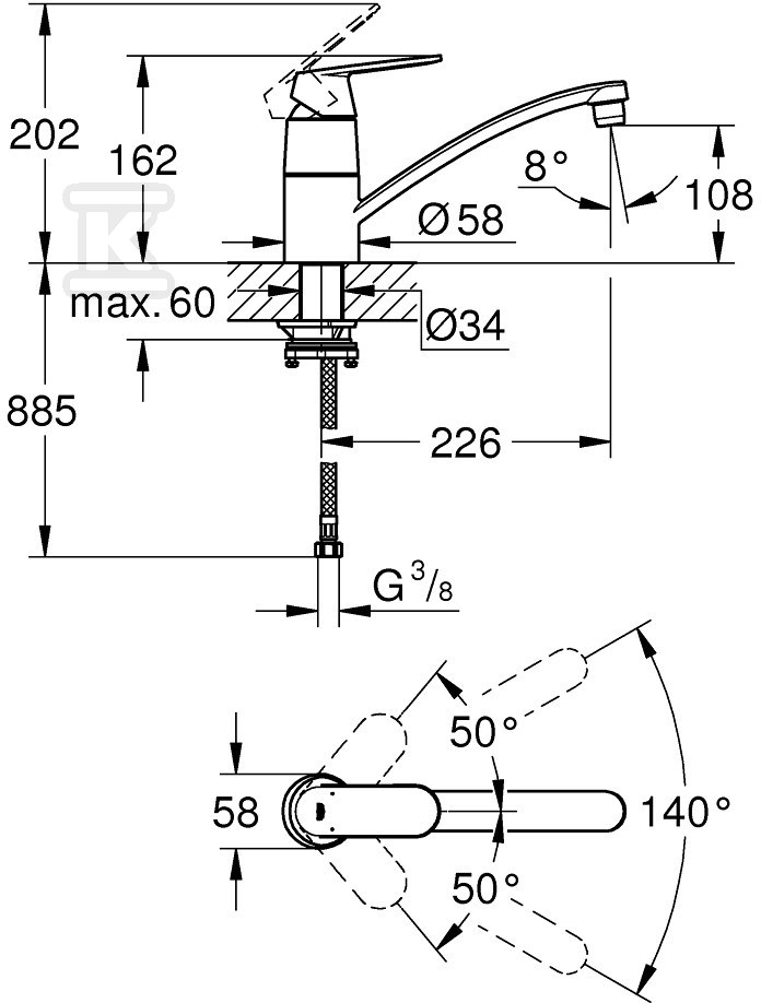 Bateria zlewozmywakowa Eurosmart - 31170000