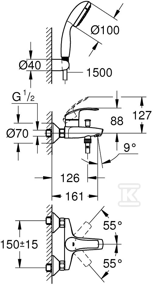 Eurosmart Jednouchwytowa bateria - 3330220A