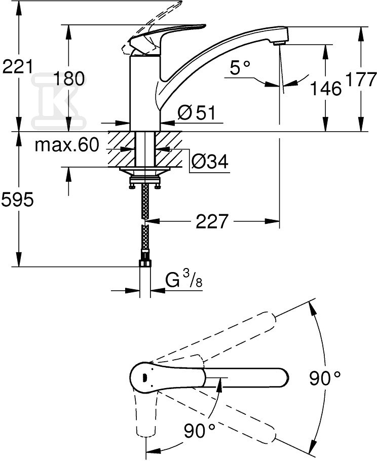 Bateria zlewozmywakowa Eurosmart - 30260003