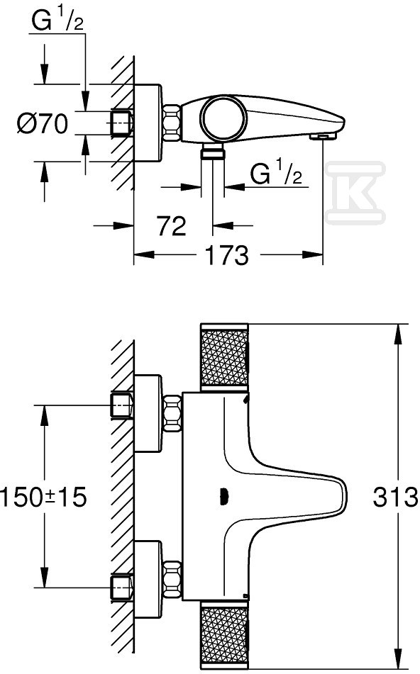 Grohtherm 1000 Performance Bateria - 34830000