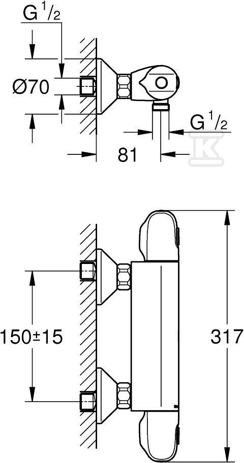 Grohtherm 1000 Termostatyczna bateria - 34814003