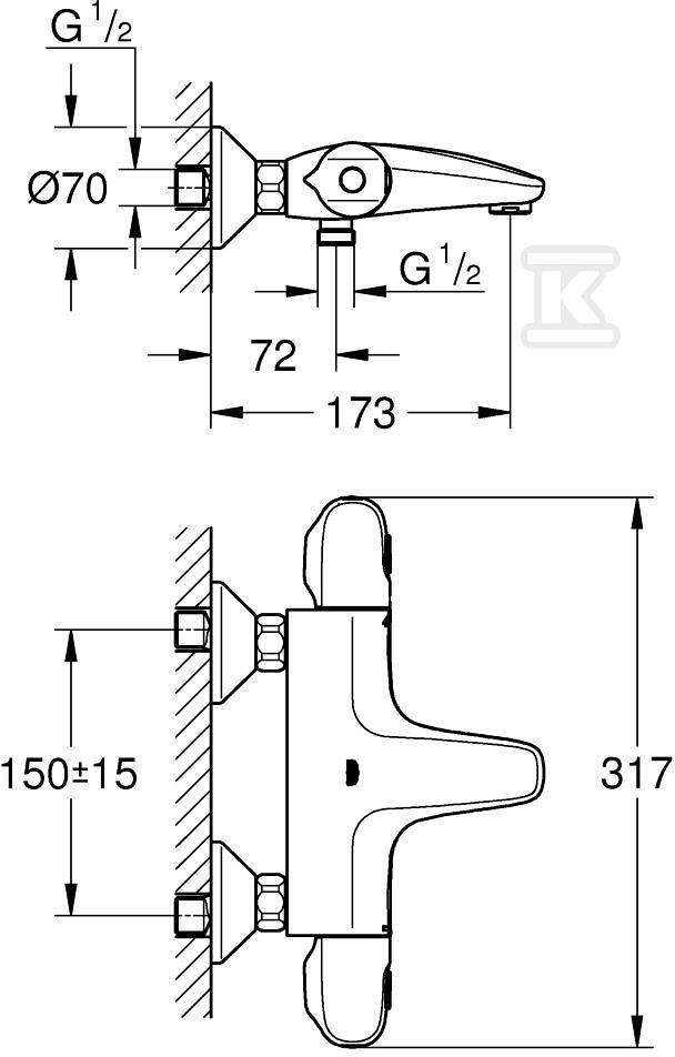 Grohtherm 1000 Termostatyczna bateria - 34816003