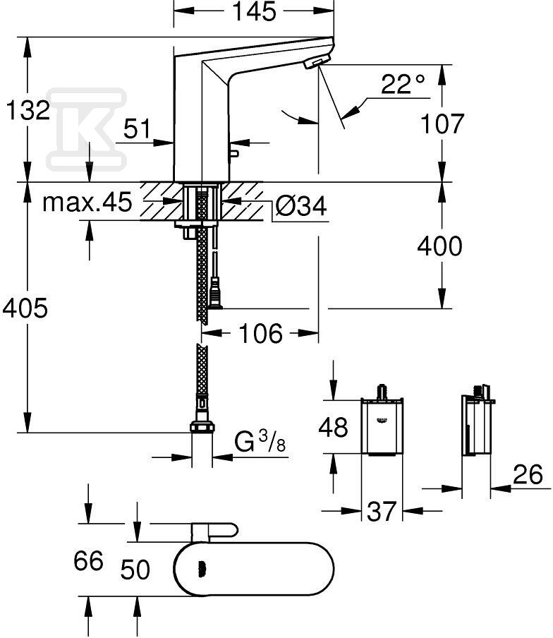 Bateria umywalkowa elektroniczna na - 36327002