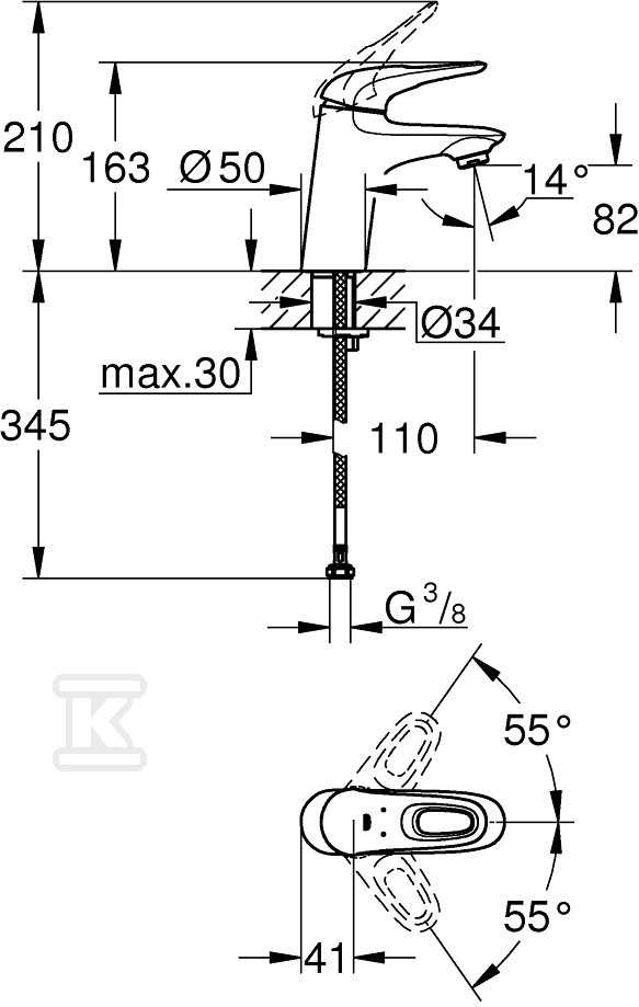 Eurostyle - single lever basin mixer - 32468003