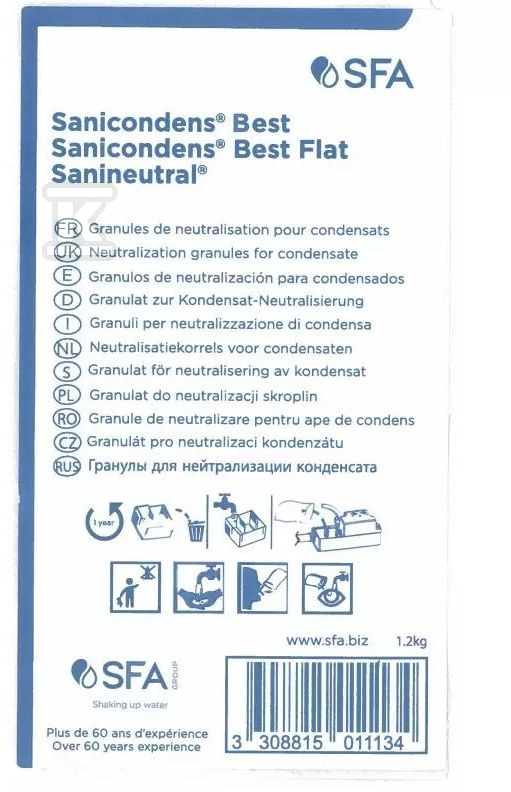 Sanigranul neutralizator kondensacyjny - SACHGRANULE