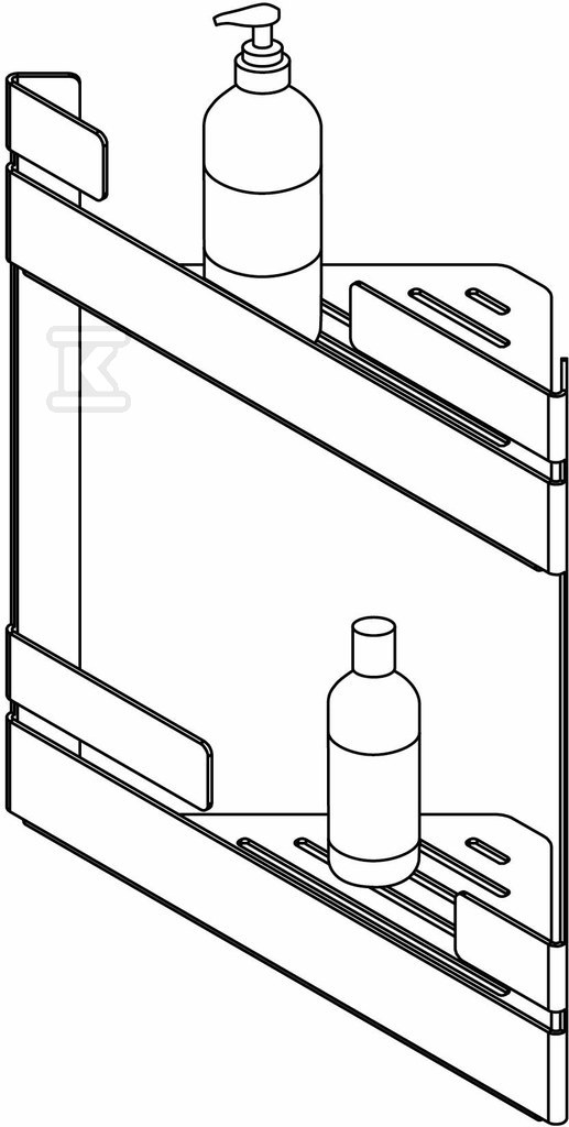 Półka narożna podwójna Mokko, nero - ADM_N541