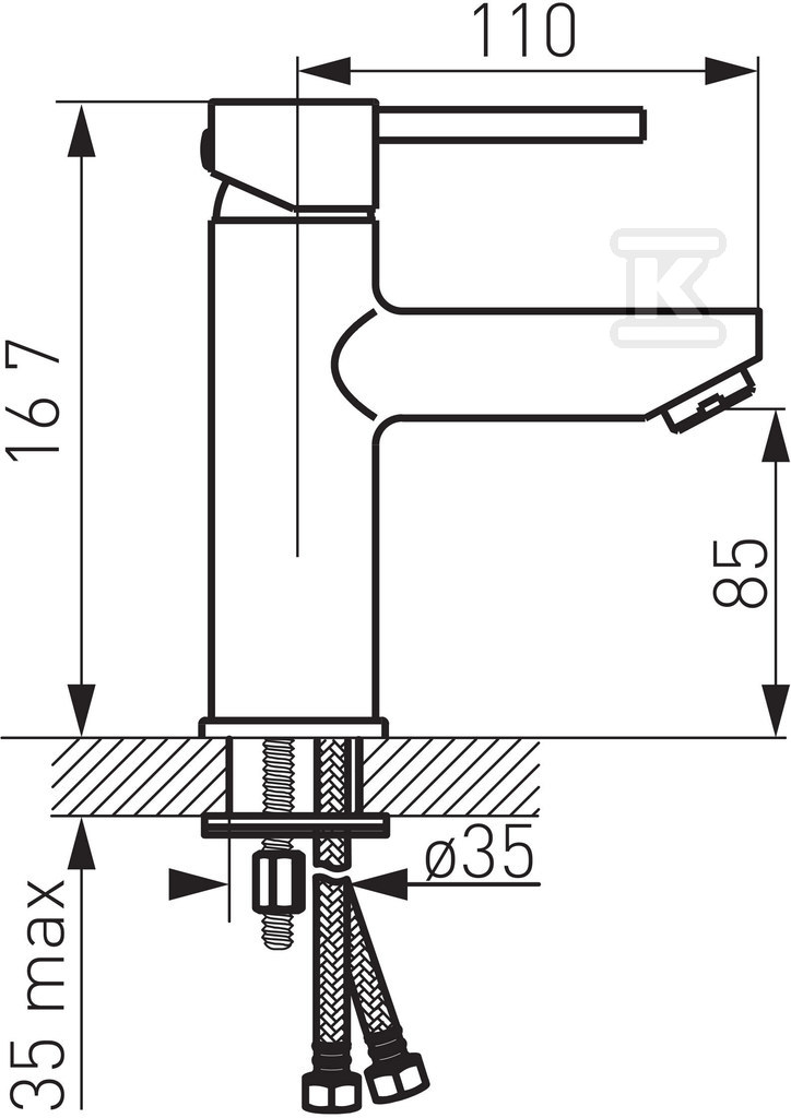 Bateria umywalkowa FIESTA LB stojąca, - BFI2-LB