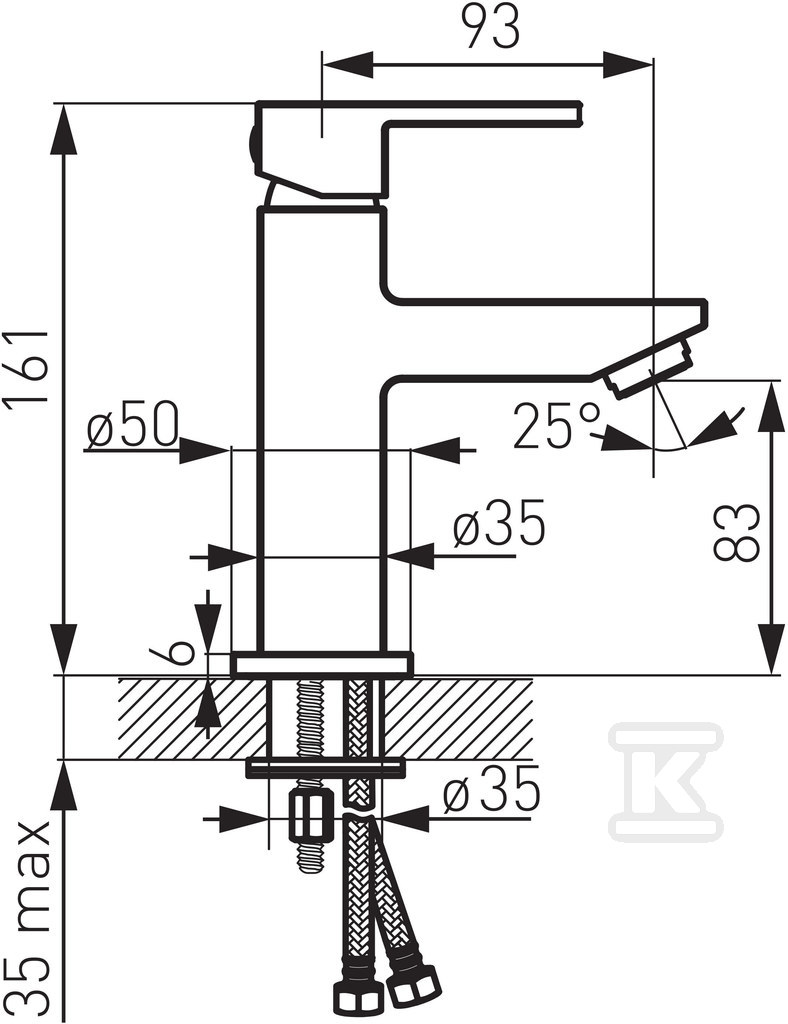 Bateria umywalkowa ZICCO LB stojąca, - BZI2-LB