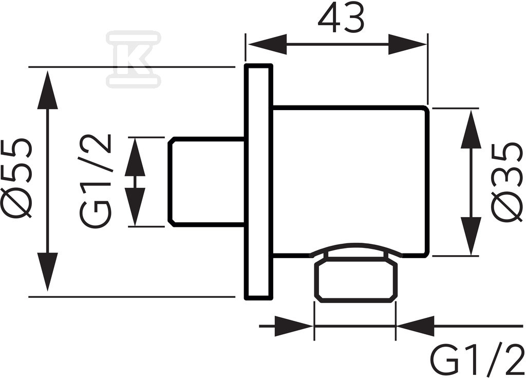Кутове з'єднання G1/2 для шланга - PKN12