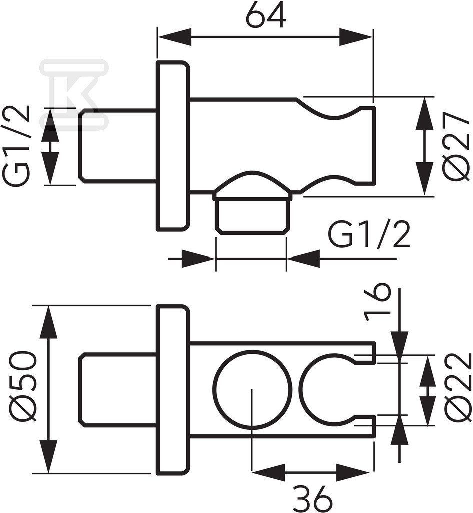 Кутове з'єднання G1/2 для шланга - PKN14
