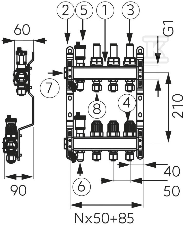 4-way distributor with thermostatic - SN-RZP04S