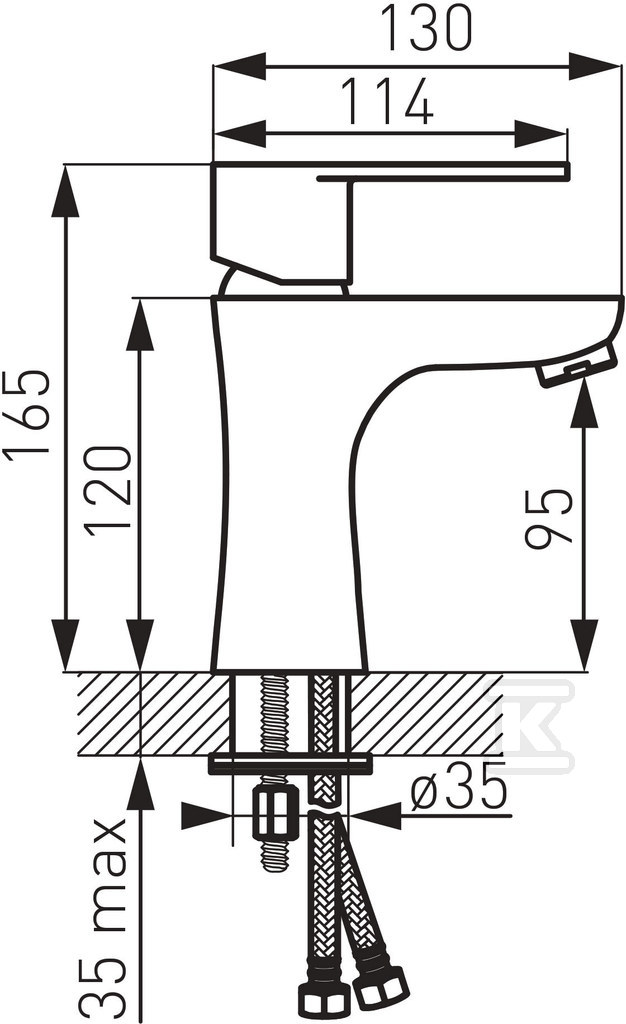 Bateria umywalkowa ALGEO LB stojąca, - BAG2-LB